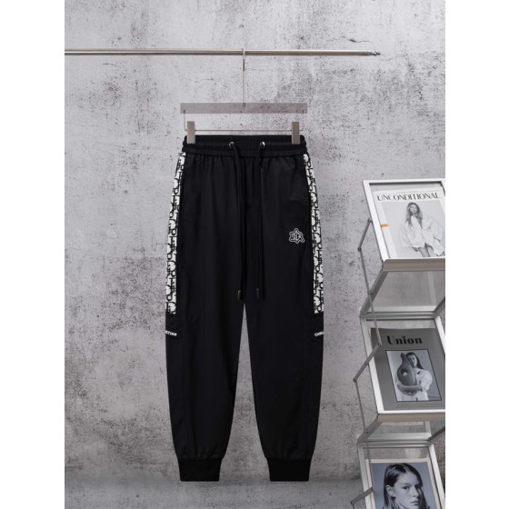 Dior Black Oblique Jacquard Side-Stripe Jogger Pants